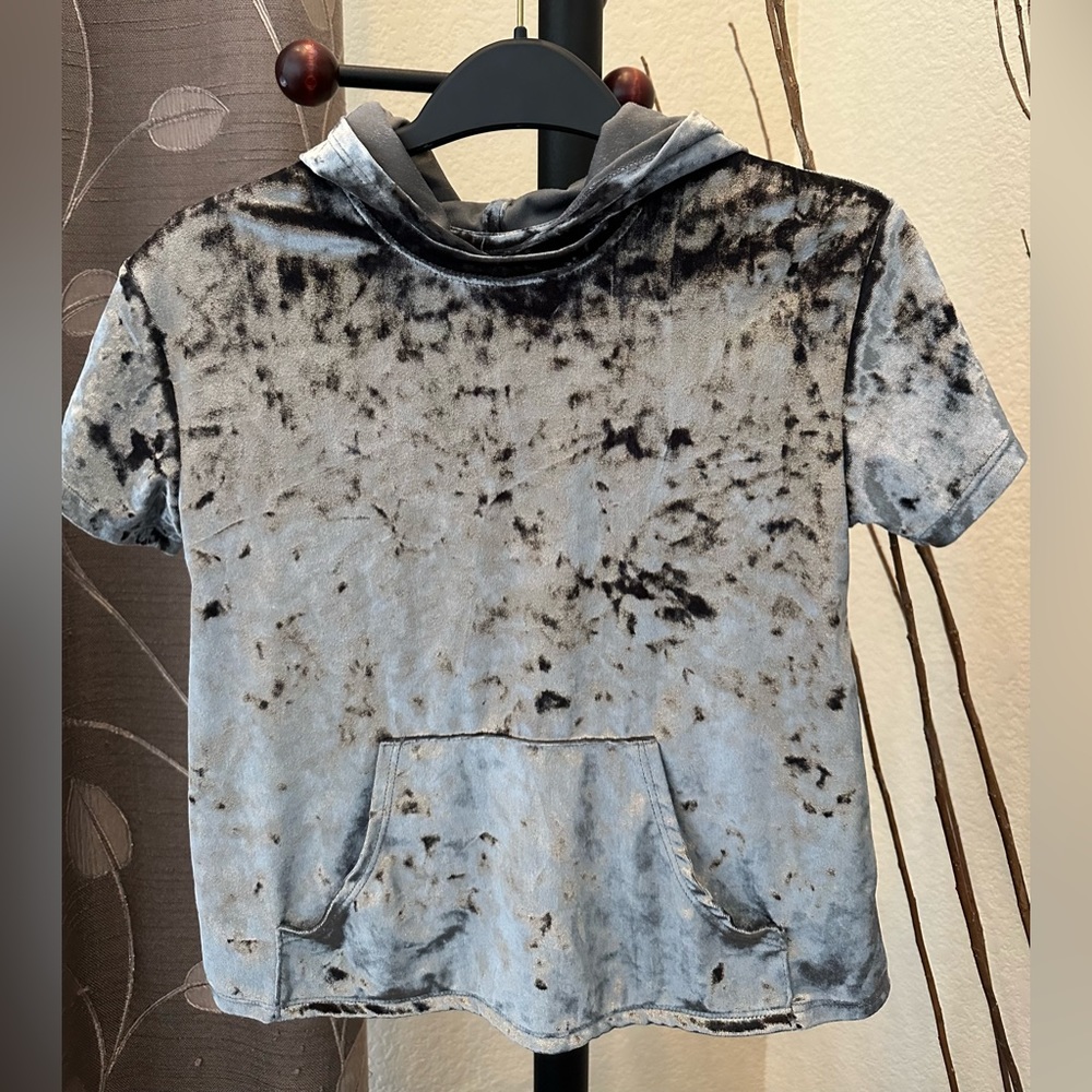 Art Class | Velour s/s hoodie | Girls M | Silver/grey